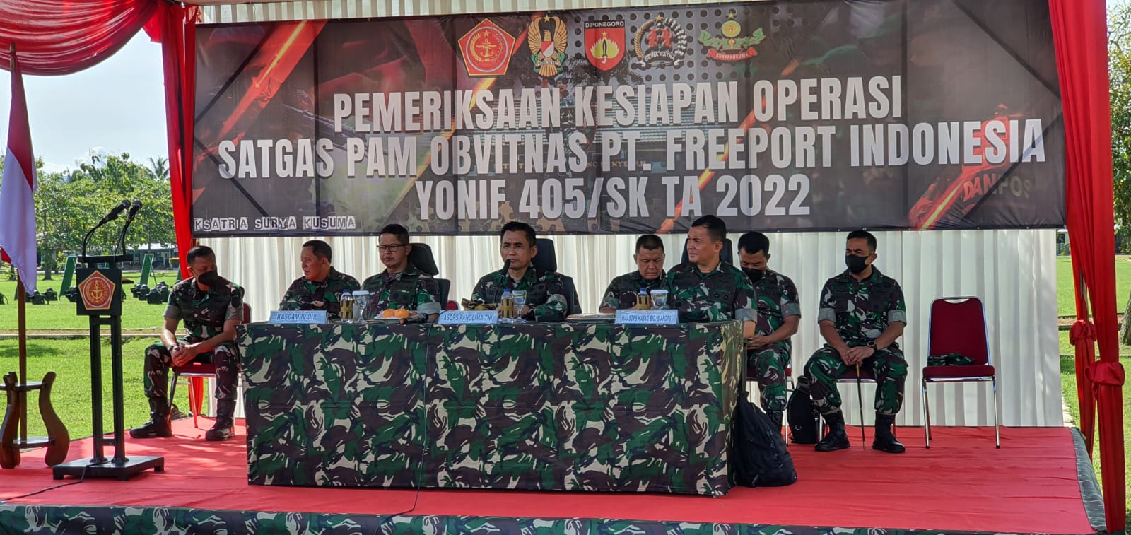 Danrem 071Wijayakusuma Dampingi Asops Panglima TNI Riksiap Ops Satgas Pam Obvitnas Freeport Indonesia Yonif 405SK